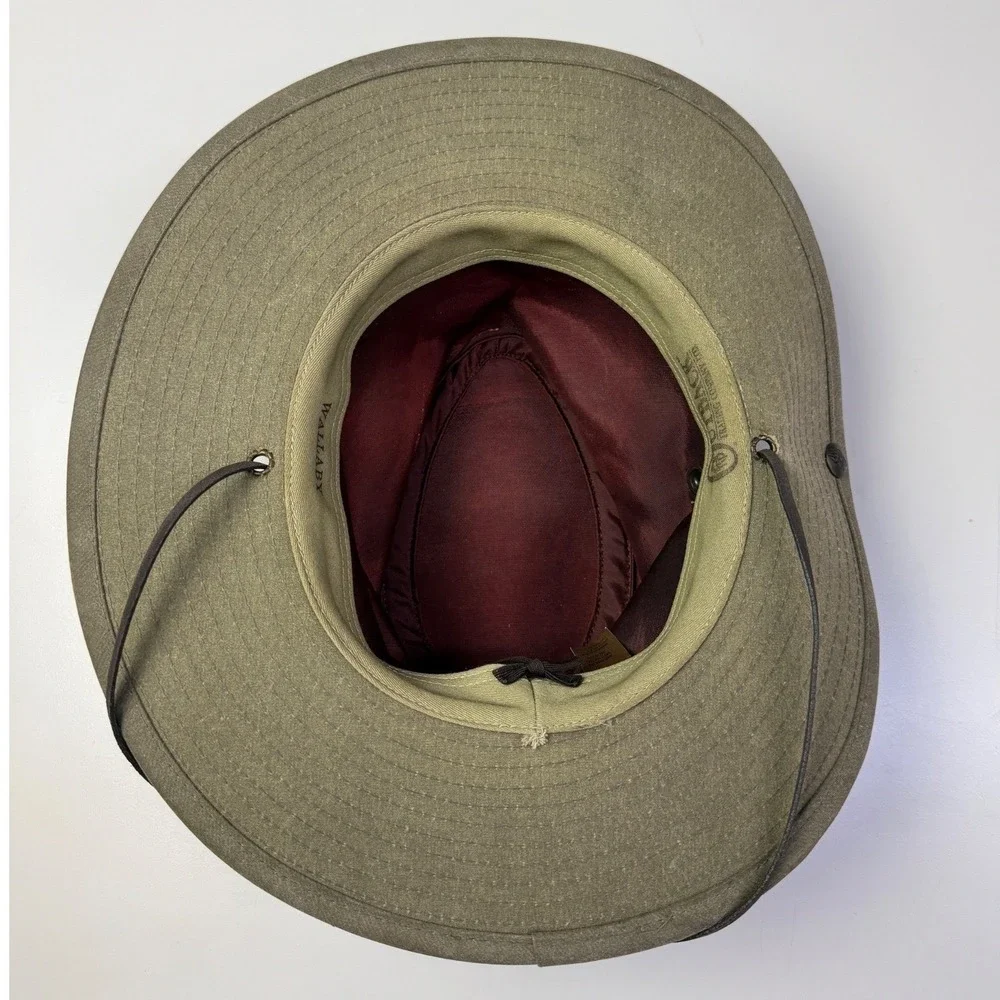 Outback‎ Trading Co Wallaby Oilskin Hat Olive Green Medium Made in USA 1480